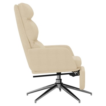 vidaXL Πολυθρόνα Relax Κρεμ Υφασμάτινη με Υποπόδιο 70x77x98cm 1 τεμ.