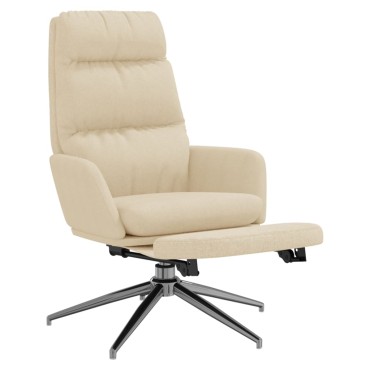 vidaXL Πολυθρόνα Relax Κρεμ Υφασμάτινη με Υποπόδιο 70x77x98cm 1 τεμ.
