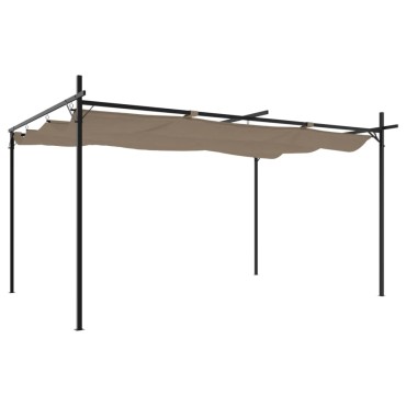 vidaXL Πέργκολα με Πτυσσόμενη Οροφή Taupe 395 x 292 x 230 εκ.
