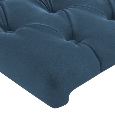 vidaXL Κεφαλάρι με Πτερύγια Σκούρο Μπλε 203x16x78/88cm Βελούδινο 1 τεμ.