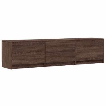 vidaXL Έπιπλο Τηλεόρασης με LED Καφέ Δρυς 165x34x40cm από Επεξ. Ξύλο