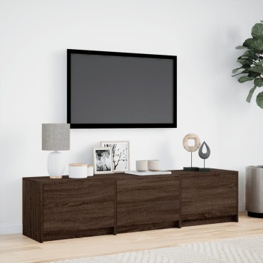 vidaXL Έπιπλο Τηλεόρασης με LED Καφέ Δρυς 165x34x40cm από Επεξ. Ξύλο
