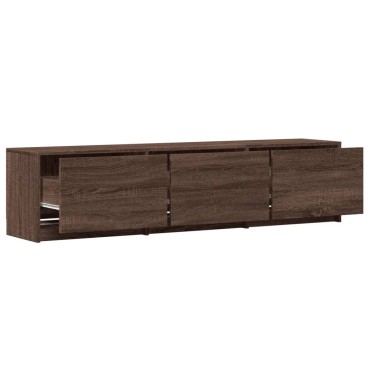 vidaXL Έπιπλο Τηλεόρασης με LED Καφέ Δρυς 165x34x40cm από Επεξ. Ξύλο