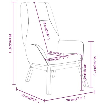 vidaXL Πολυθρόνα Relax Μπορντό Υφασμάτινη 70x77x94cm 1 τεμ.