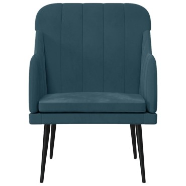 vidaXL Πολυθρόνα Μπλε 63x76x 80cm Βελούδινη 1 τεμ.