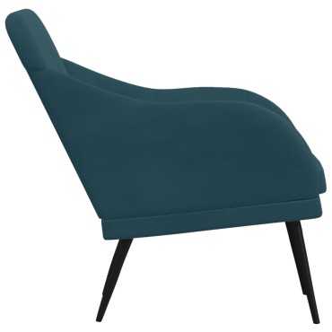 vidaXL Πολυθρόνα Μπλε 63x76x 80cm Βελούδινη 1 τεμ.