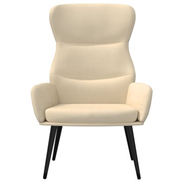 vidaXL Πολυθρόνα Relax Κρεμ Υφασμάτινη με Σκαμπό 70x77x94cm 1 τεμ.