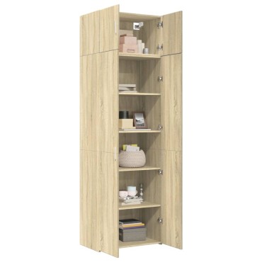 vidaXL Ραφιέρα με Ντουλάπια Sonoma Δρυς 70x42,5x225cm Επεξ. Ξύλο 1 τεμ.
