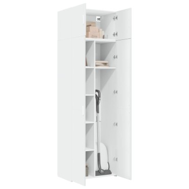 vidaXL Ραφιέρα με Ντουλάπια Λευκή 70x42,5x225cm Επεξεργασμένο Ξύλο 1 τεμ.