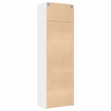vidaXL Ραφιέρα με Ντουλάπια Λευκή 70x42,5x225cm Επεξεργασμένο Ξύλο 1 τεμ.