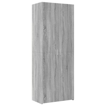 vidaXL Ραφιέρα με Ντουλάπια Γκρι Sonoma 70x42,5x225cm Επεξ. Ξύλο 1 τεμ.