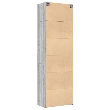 vidaXL Ραφιέρα με Ντουλάπια Γκρι Sonoma 70x42,5x225cm Επεξ. Ξύλο 1 τεμ.