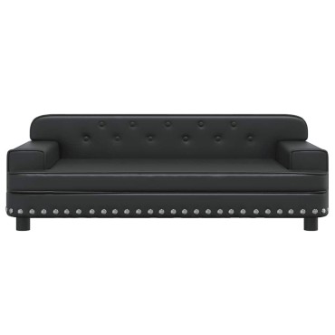vidaXL Κρεβάτι Σκύλου Μαύρο 90 x 53 x 30 εκ. από Συνθετικό Δέρμα