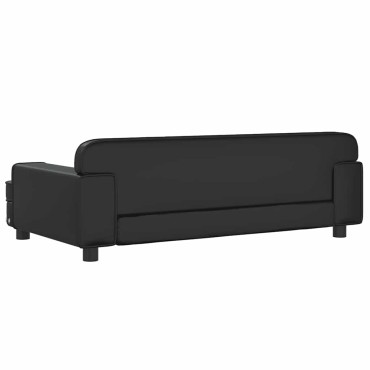 vidaXL Κρεβάτι Σκύλου Μαύρο 90 x 53 x 30 εκ. από Συνθετικό Δέρμα