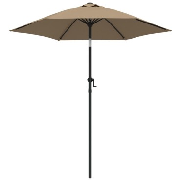 vidaXL Ομπρέλα Χρώμα Taupe 200 x 224 εκ. Αλουμινίου