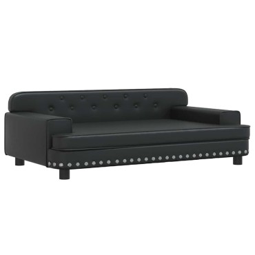 vidaXL Καναπές Παιδικός Μαύρος 90x53x30cm από Συνθετικό Δέρμα 1 τεμ.