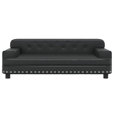 vidaXL Καναπές Παιδικός Μαύρος 90x53x30cm από Συνθετικό Δέρμα 1 τεμ.