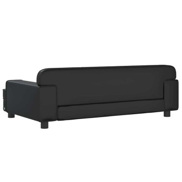 vidaXL Καναπές Παιδικός Μαύρος 90x53x30cm από Συνθετικό Δέρμα 1 τεμ.