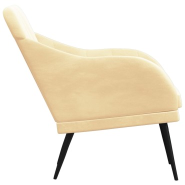 vidaXL Πολυθρόνα Κρεμ 63x76x80cm Βελούδινη 1 τεμ.