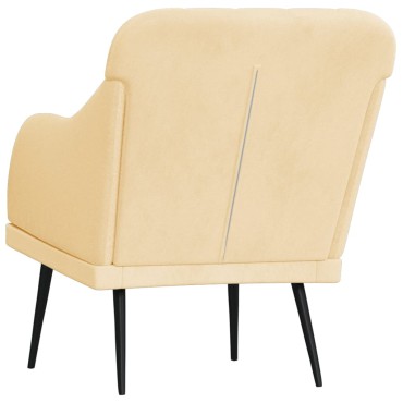 vidaXL Πολυθρόνα Κρεμ 63x76x80cm Βελούδινη 1 τεμ.