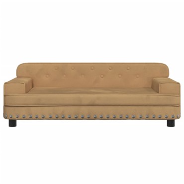 vidaXL Καναπές Παιδικός Καφέ 90x53x30cm από Βελούδο 1 τεμ.