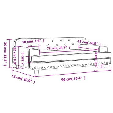 vidaXL Καναπές Παιδικός Καφέ 90x53x30cm από Βελούδο 1 τεμ.