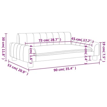 vidaXL Καναπές Παιδικός Καπουτσίνο 90x53x30cm από Συνθετικό Δέρμα 1 τεμ.