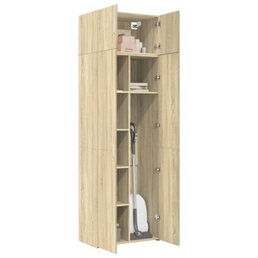 vidaXL Ραφιέρα με Ντουλάπια Sonoma Δρυς 70x42,5x225cm Επεξ. Ξύλο 1 τεμ.