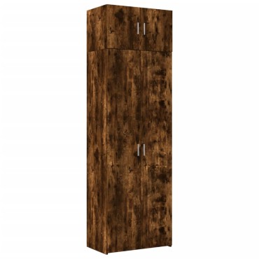 vidaXL Ραφιέρα με Ντουλάπια Καπνιστή Δρυς 70x42,5x225cm Επεξ. Ξύλο 1 τεμ.