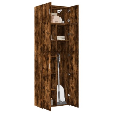 vidaXL Ραφιέρα με Ντουλάπια Καπνιστή Δρυς 70x42,5x225cm Επεξ. Ξύλο 1 τεμ.