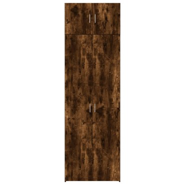 vidaXL Ραφιέρα με Ντουλάπια Καπνιστή Δρυς 70x42,5x225cm Επεξ. Ξύλο 1 τεμ.