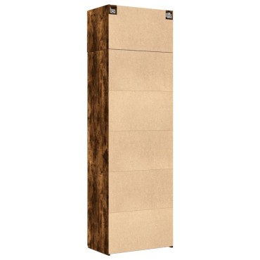 vidaXL Ραφιέρα με Ντουλάπια Καπνιστή Δρυς 70x42,5x225cm Επεξ. Ξύλο 1 τεμ.