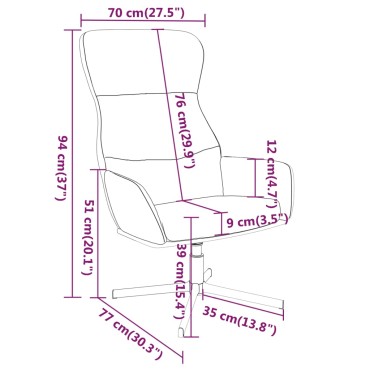 vidaXL Πολυθρόνα Relax Μπλε Βελούδινη με Σκαμπό 70x77x94cm 1 τεμ.