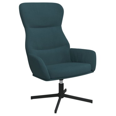 vidaXL Πολυθρόνα Relax Μπλε Βελούδινη με Σκαμπό 70x77x94cm 1 τεμ.