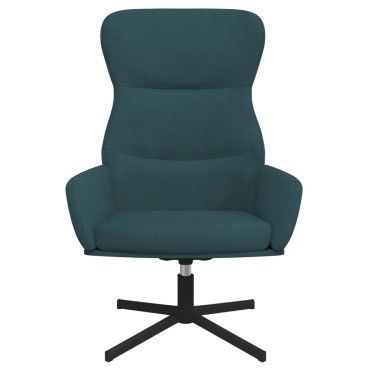 vidaXL Πολυθρόνα Relax Μπλε Βελούδινη με Σκαμπό 70x77x94cm 1 τεμ.