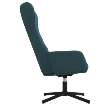 vidaXL Πολυθρόνα Relax Μπλε Βελούδινη με Σκαμπό 70x77x94cm 1 τεμ.