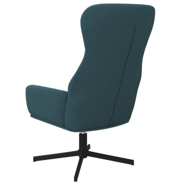 vidaXL Πολυθρόνα Relax Μπλε Βελούδινη με Σκαμπό 70x77x94cm 1 τεμ.
