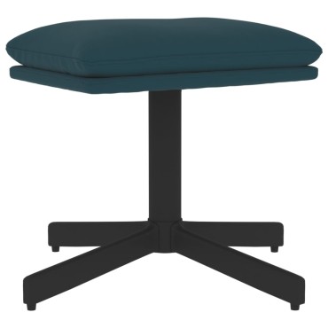 vidaXL Πολυθρόνα Relax Μπλε Βελούδινη με Σκαμπό 70x77x94cm 1 τεμ.