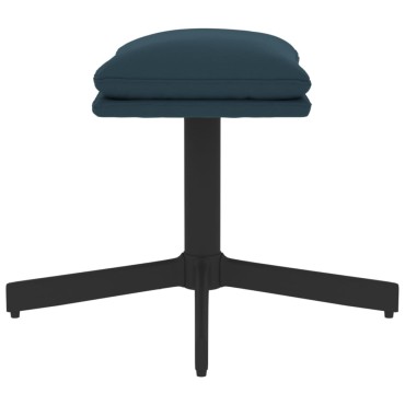 vidaXL Πολυθρόνα Relax Μπλε Βελούδινη με Σκαμπό 70x77x94cm 1 τεμ.