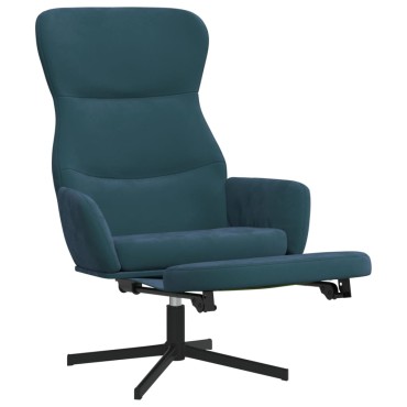 vidaXL Πολυθρόνα Relax με Υποπόδιο Μπλε Βελούδινη 70x77x94cm 1 τεμ.