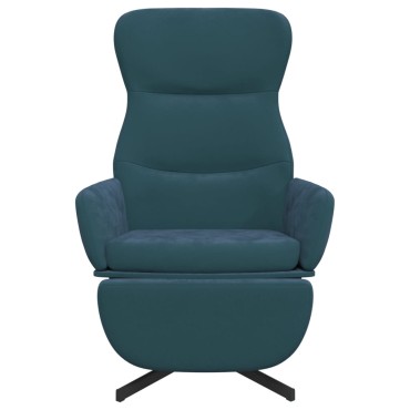 vidaXL Πολυθρόνα Relax με Υποπόδιο Μπλε Βελούδινη 70x77x94cm 1 τεμ.