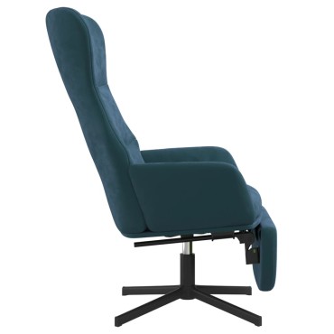 vidaXL Πολυθρόνα Relax με Υποπόδιο Μπλε Βελούδινη 70x77x94cm 1 τεμ.