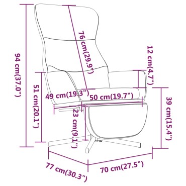 vidaXL Πολυθρόνα Relax με Υποπόδιο Μπλε Βελούδινη 70x77x94cm 1 τεμ.