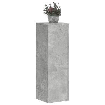 vidaXL Βάσεις Φυτών 2 τεμ. Γκρι Σκυρ. 25x25x80 εκ. Επεξεργασμένο Ξύλο