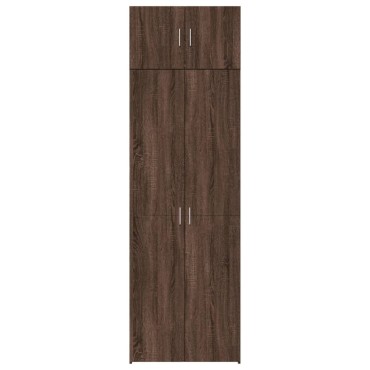 vidaXL Ραφιέρα με Ντουλάπια Καφέ Δρυς 70x42,5x225cm από Επεξ. Ξύλο 1 τεμ.