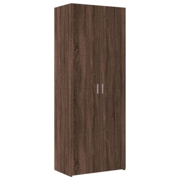 vidaXL Ραφιέρα με Ντουλάπια Καφέ Δρυς 70x42,5x225cm από Επεξ. Ξύλο 1 τεμ.