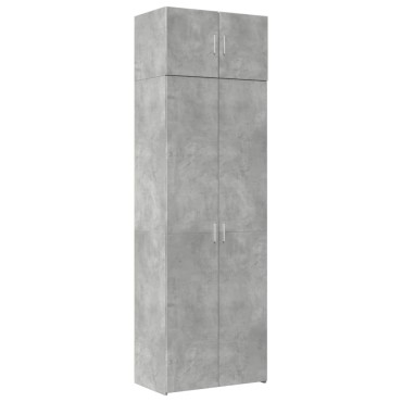 vidaXL Ραφιέρα με Ντουλάπια Γκρι Σκυροδέμ. 70x42,5x225cm Επεξ. Ξύλο 1 τεμ.