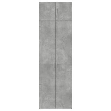 vidaXL Ραφιέρα με Ντουλάπια Γκρι Σκυροδέμ. 70x42,5x225cm Επεξ. Ξύλο 1 τεμ.