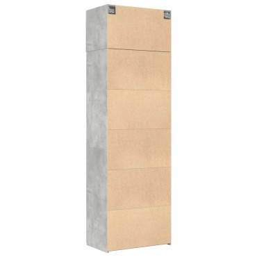 vidaXL Ραφιέρα με Ντουλάπια Γκρι Σκυροδέμ. 70x42,5x225cm Επεξ. Ξύλο 1 τεμ.