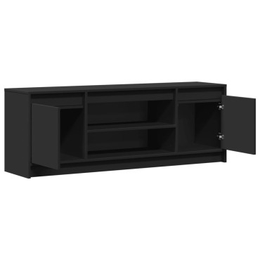 vidaXL Έπιπλο Τηλεόρασης με LED Μαύρο 139,5x34x50cm από Επεξ. Ξύλο